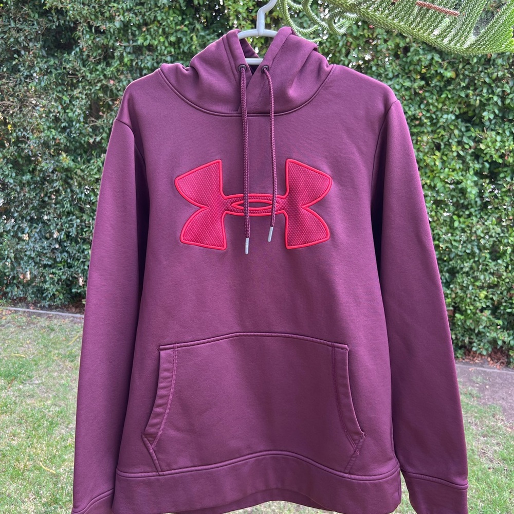 Under Armour Purple and Red Giant Logo Active Hoodie - Picture 2 of 5
